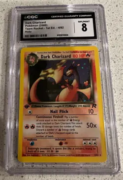 Dark Charizard - Team Rocket - 1st Edition CGC 8 Holo Vintage 4/82 2000 Pokemon - Image 3