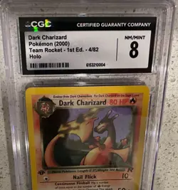 Dark Charizard - Team Rocket - 1st Edition CGC 8 Holo Vintage 4/82 2000 Pokemon - Image 4