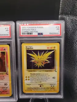 PSA 1 Sequential Set Of Pokemon Fossil Legendary Birds Articuno, Moltres, Zapdos - Image 4