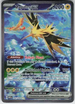 Zapdos ex 202/165 Special Illustration Rare 151 Pokemon Holo Near Mint - Image 1