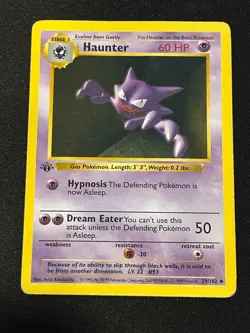 Haunter 29/102 1st Edition Base Set Pokemon Card MP - Image 1