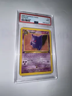 1999 Pokemon Fossil 1st Edition Gengar #20/62 English (PSA 9) New Cert - Image 1