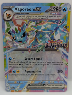 Vaporeon ex 023/131 Sv: Prismatic Evolutions PRE Stamped Holo NM Pokemon - Image 1