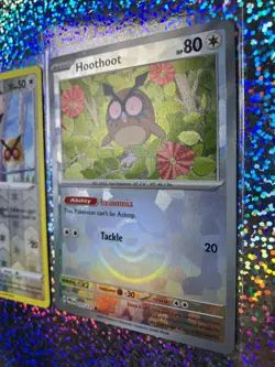 Pokemon Hoothoot: Promo HGSS05; Poke Ball Pattern 077/131; Reverse Holo 120/189 - Image 3