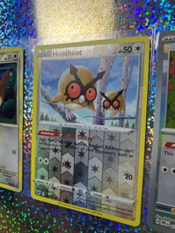 Pokemon Hoothoot: Promo HGSS05; Poke Ball Pattern 077/131; Reverse Holo 120/189 - Image 4