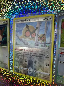 Pokemon Hoothoot: Promo HGSS05; Poke Ball Pattern 077/131; Reverse Holo 120/189 - Image 5
