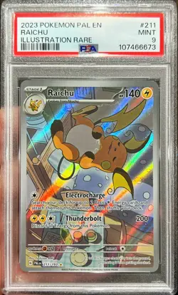 2023 Pokemon Pal EN Raichu Illustration Rare 211/193 PSA 9 Mint - Image 1