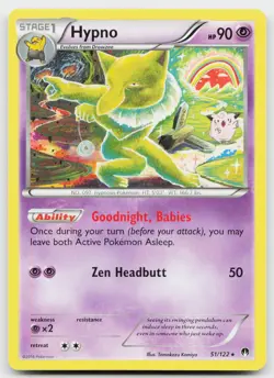 Hypno 51/122 Rare BREAKpoint Pokemon Near Mint (pack fresh) - Image 1