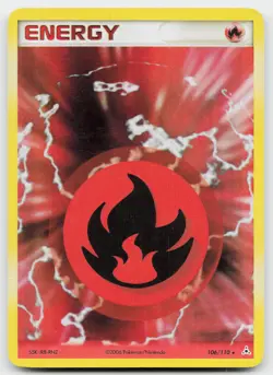 Fire Energy 106/110 Holo Rare Holon Phantoms Pokemon Holo Lightly Played - Image 1