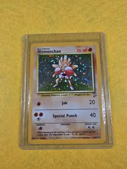 Hitmonchan 007/102 Base Set Holo Pokemon Card Vintage sleeved and toploaded - Image 1