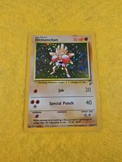 Hitmonchan 007/102 Base Set Holo Pokemon Card Vintage sleeved and toploaded - Image 3