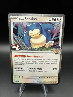 Pokemon TCG Hop's Snorlax 117/159 Cosmo Holo Prize Pack Series 8 Pack Fresh - NM - Image 1