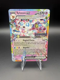 Pokemon TCG Prismatic Evolutions Sylveon ex #041/131 Stamped Promo NM - Image 1