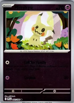 Mimikyu 042/094 Common Phantasmal Flames Pokemon Reverse Holo Near Mint - Image 1