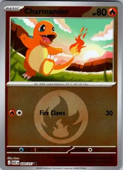 Charmander (Energy Symbol Pattern) 020/217 ASC Pokemon Reverse Holo NM - Image 1