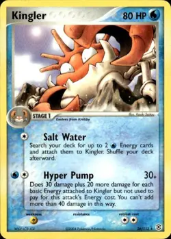 Pokemon Kingler FireRed & LeafGreen 26/112 Light Play LP+ or Better - Image 1