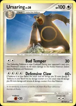 Pokemon Ursaring Mysterious Treasures 38/123 Light Play LP+ or Better - Image 1