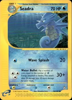 Pokemon Seadra Aquapolis 058/147 Light Play LP+ or Better - Image 1