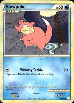 Pokemon Slowpoke HeartGold SoulSilver 81/123 Light Play LP+ or Better - Image 1