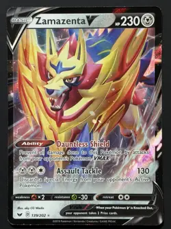 Zamazenta V 139/202 Holo V Rare Sword & Shield Pokemon Holo Near Mint - Image 2