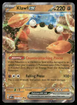 Klawf ex 120/197 Double Rare Obsidian Flames Pokemon Holo Lightly Played - Image 1