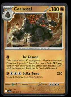 Coalossal 120/217 Rare Ascended Heroes Pokemon Holo Near Mint - Image 1
