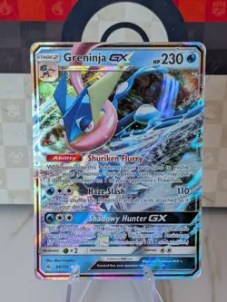 Pokemon Greninja GX Holofoil Ultra Rare SM Forbidden Light 24/131 HP DMG - Image 1