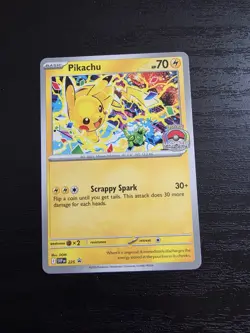 Pokemon Pikachu SVP Promo 225 Basic Lightning 70 HP Scrappy Spark 30+ World Cha… - Image 1