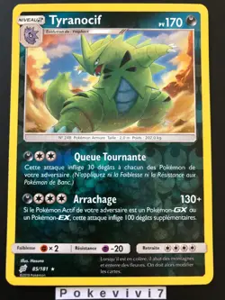 Carte Pokemon TYRANOCIF 85/181 Holo REVERSE Soleil et Lune 9 SL9 FR NEUF - Image 1