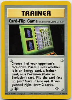Card-Flip Game 92/111 Uncommon Neo Genesis Pokemon 1st Edition Lightly Played - Image 1