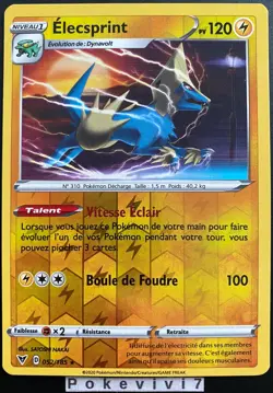 Carte Pokemon ELECSPRINT 052/185 Rare REVERSE Epee et Bouclier 4 EB04 FR NEUF - Image 1