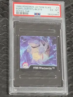 1999 POKEMON ACTION FLIPZ S1 #3 BLASTOISE/SQUIRTLE/WARTORTLE PSA 6 LOW POP - Image 1