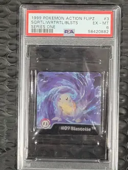 1999 POKEMON ACTION FLIPZ S1 #3 BLASTOISE/SQUIRTLE/WARTORTLE PSA 6 LOW POP - Image 5