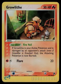 Growlithe 65/100 Common Sandstorm Pokemon Reverse Holo Lightly Played - Image 1