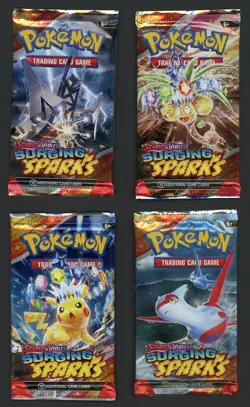 (4) Pokemon Surging Sparks Booster Pack Lot - Factory Sealed - Random Pack Art - Image 1