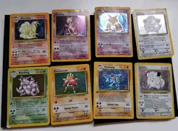 42 Pokemon vintage WOTC BASE SET CARD LOT Mewtwo Alakazam ETC MP/HP condition - Image 1