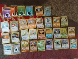42 Pokemon vintage WOTC BASE SET CARD LOT Mewtwo Alakazam ETC MP/HP condition - Image 3
