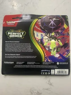 Pokemon TCG Mega Evolution Perfect Order 3-Pack Blister Chikorita Promo Sealed - Image 2