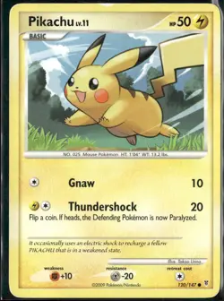 Pikachu 120/147 Common Supreme Victors Pokemon Moderately Played - Image 2