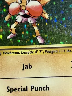 Hitmonchan 7/102 1999-2000 Base Set Holo Rare Pokemon Card WOTC - Vintage - Image 3