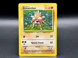 Hitmonchan 7/102 Base Set Holo Rare Vintage Pokemon Card WOTC 1999 LP - Image 1