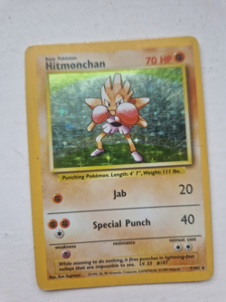Hitmonchan 7/102 1999 Rare Holo Original Base Set Pokemon Card WOTC 7 / 102 RARE - Image 1