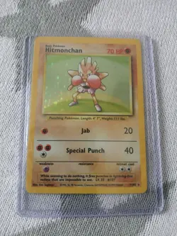 Hitmonchan 7/102 Base Set Holo Rare Pokemon Card 1999 WOTC TCG Vintage LP great - Image 1
