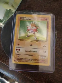 Hitmonchan 7/102 Base Set Holo Rare Pokemon Card 1999 WOTC TCG Vintage LP great - Image 2