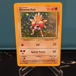 Hitmonchan Holo Pokemon Card WOTC 7/102 Base Set Rare Vintage 1999 LP - Image 1