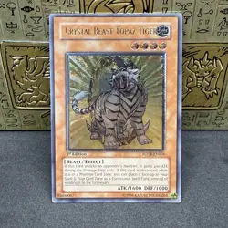 Yugioh Crystal Beast Topaz Tiger FOTB-EN004 Ultimate Rare 1st Edition NM - Image 1