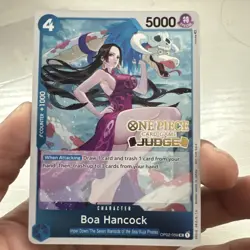 One Piece Card Game - Boa Hancock OP02-059 Gold Stamped Judge Promo Card NM - Image 1