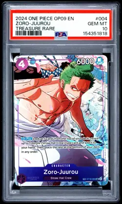 2024 ONE PIECE OP09-EMPERORS IN THE NEW WORLD TREASURE RARE ZORO-JUUROU PSA 10 - Image 2