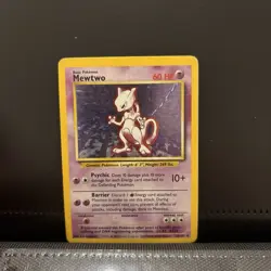 Pokemon Mewtwo TCG Holo Rare Card Base Set 10/102, WOTC 1999 - Image 1