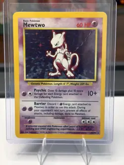 Mewtwo 10/102 - Base Set Holo - Rare Vintage 1999 WOTC Pokemon Card - LP/EX - Image 5